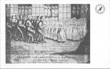 SA1708.63 - Original lithograph by H.R. Robinson shows the Shaker mode of worship. Identified on the front.